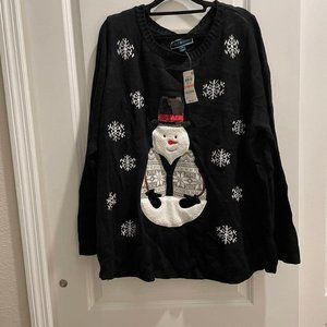 Karen Scott Holiday-Snowman Sweater, 2X